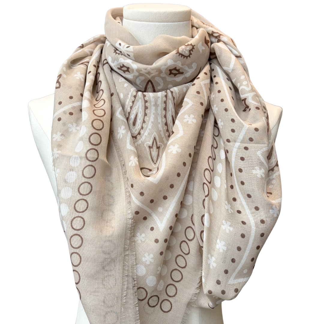 COLETTE BANDANA SCARF ECRU
