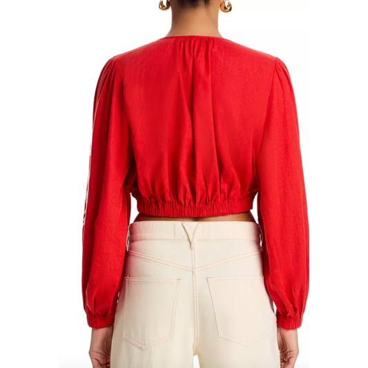 RICHELIEU LONG SLEEVE BLOUSE RED
