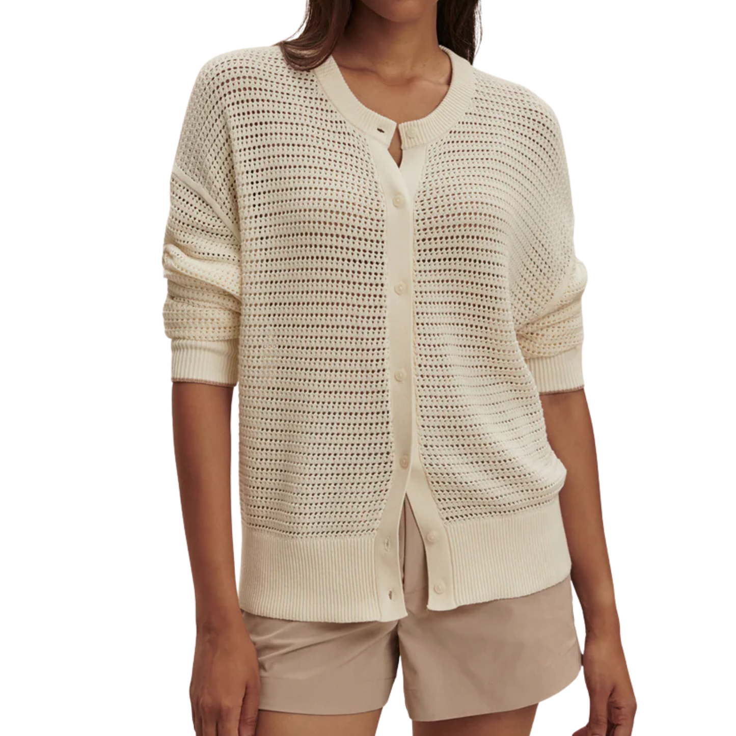 PEMBROKE KNIT CARDIGAN EGRET