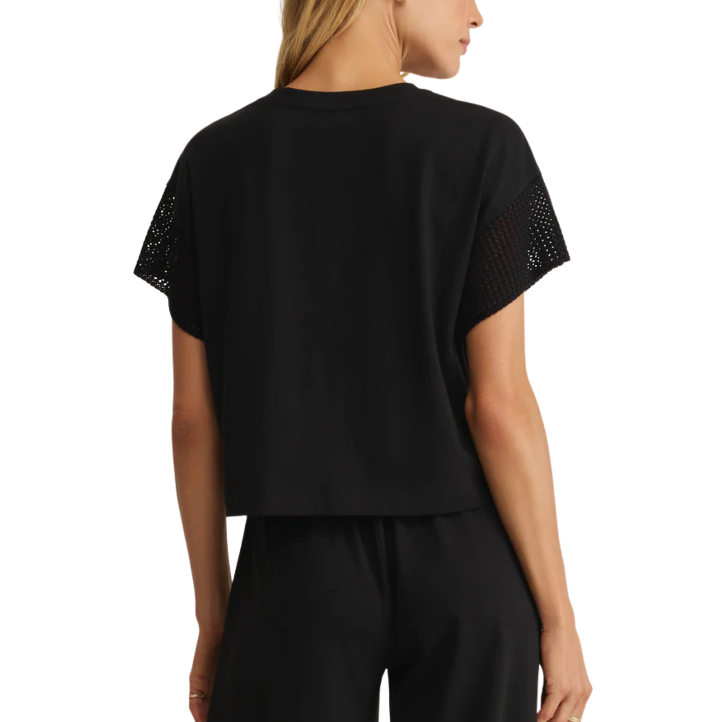 BANYAN CROCHET TOP BLACK