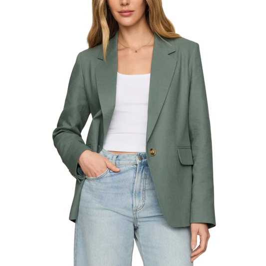 EVAN LINEN BLAZER EVERGLADE