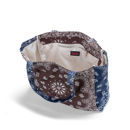BAILEY BANDANA TOTE BROWN/NAVY