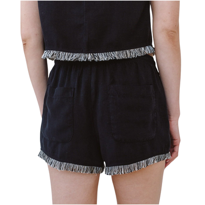 BLACK FRINGE SHORT