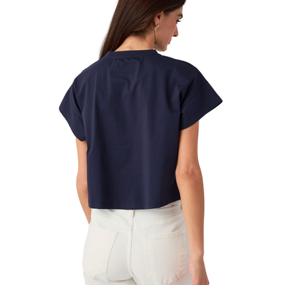 BANDANA PRINT TOP NAVY