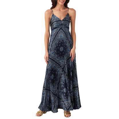 BANDANA PRINT MAXI DRESS NAVY
