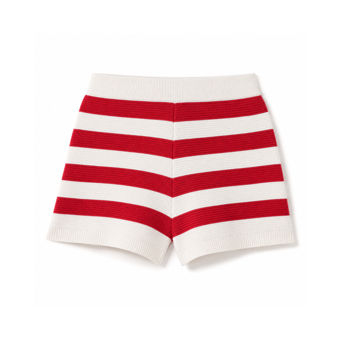 SAILOR STRIPE SHORTS RED