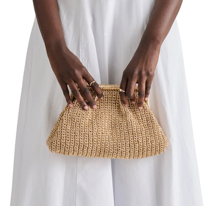 IONE GOLD RAFFIA CLUTCH