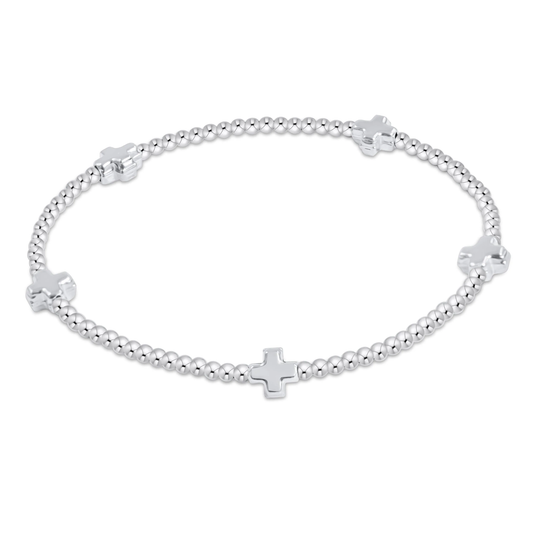 2MM SIGNATURE SMALL CROSS BRACELET STERLING
