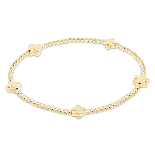 2MM SIGNATURE SMALL CROSS BRACELET GOLD