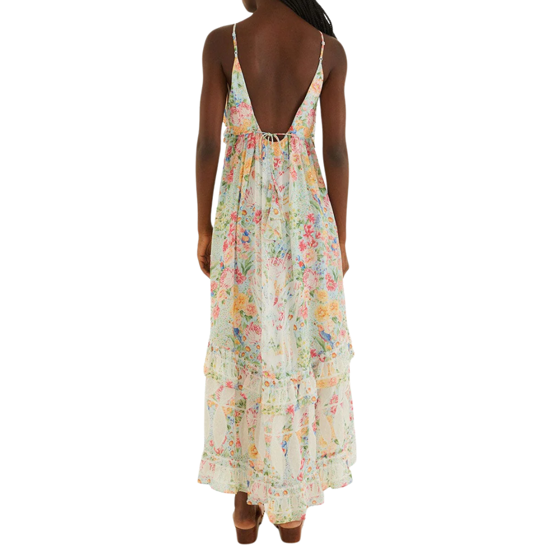 RENDEIRA MAXI RUFFLE DRESS