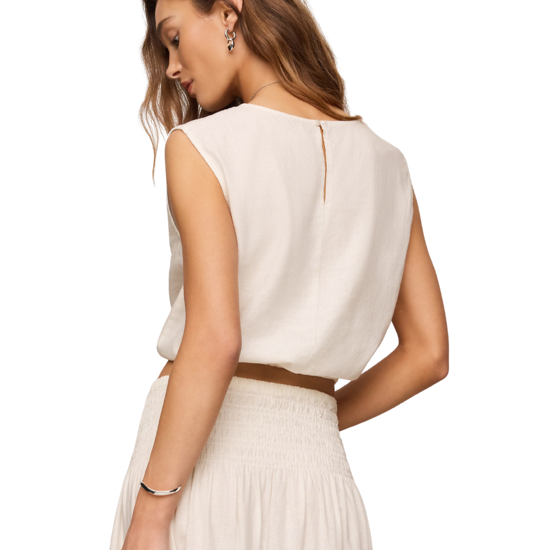 MERIT LINEN TOP WHITE