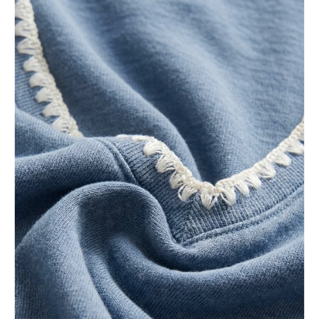 CAM WHIPSTITCH DENIM TOP SANTORINI INDIGO