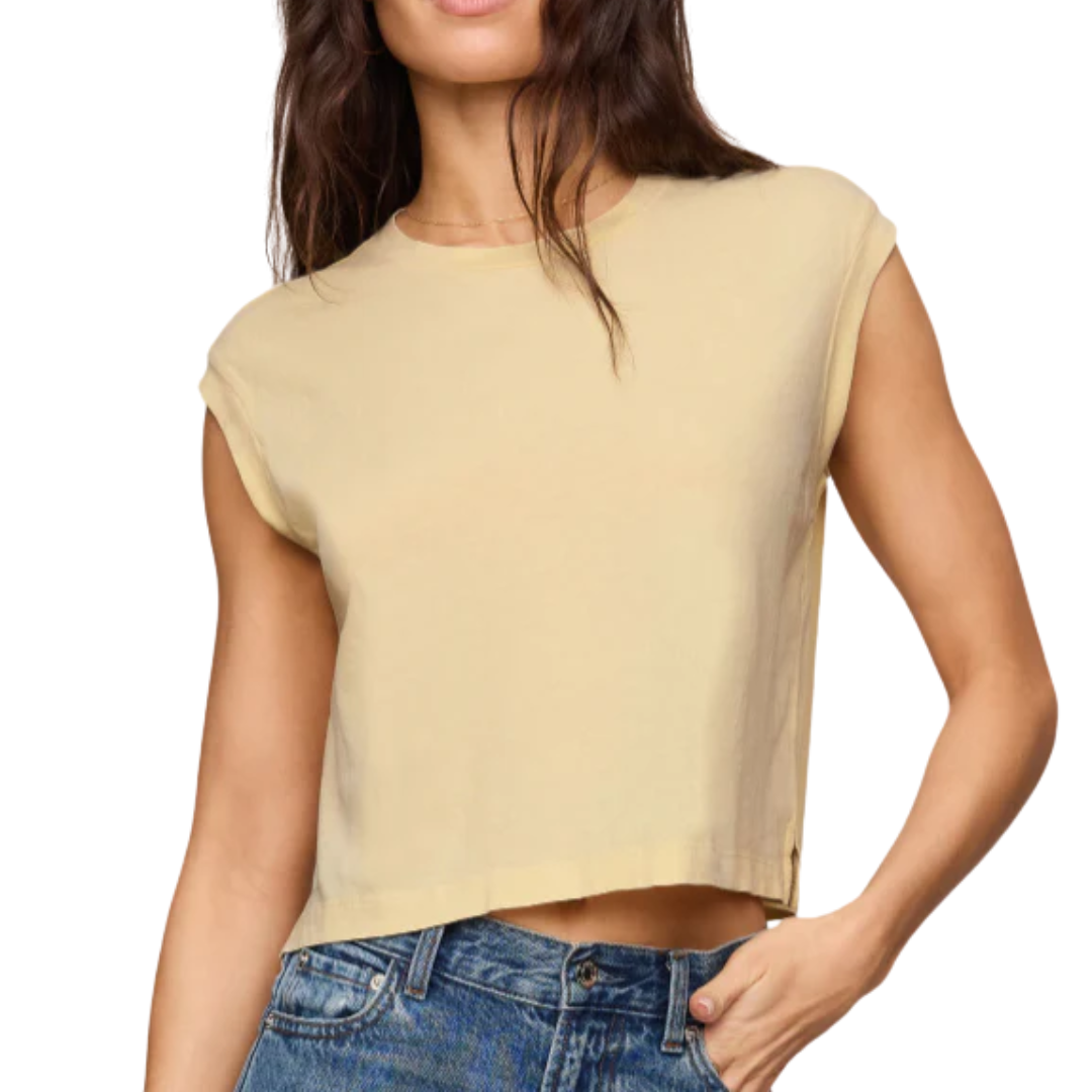 FLEX SLEEVELESS TEE LEMON CHIFFON
