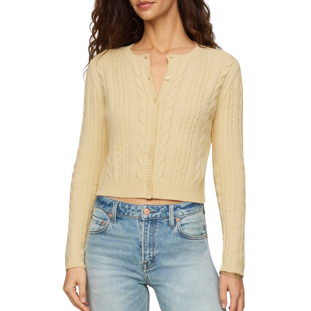 CERA LONG SLEEVE CARDIGAN LEMON CHIFFON