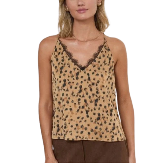 LEOPARD PRINT LACE CAMI