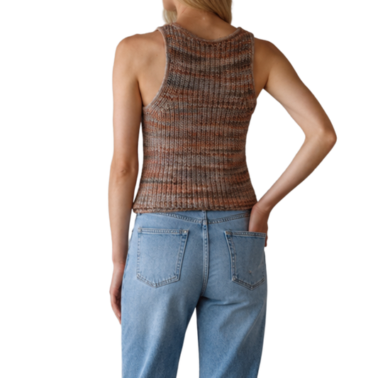 KARLI V-NECK SWEATER VEST CAMEL