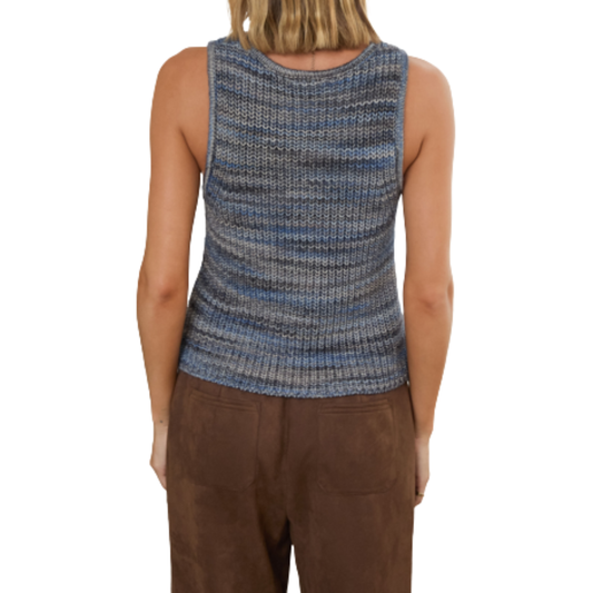 KARLI V-NECK SWEATER VEST BLUE