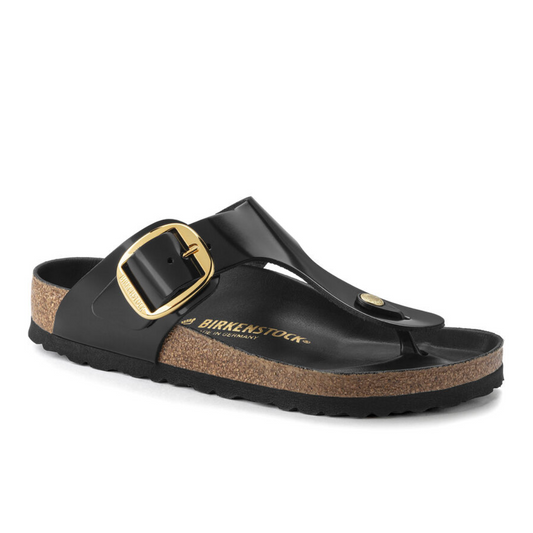 GIZEH BIG BUCKLE BUCKLE SANDAL HIGH SHINE BLACK