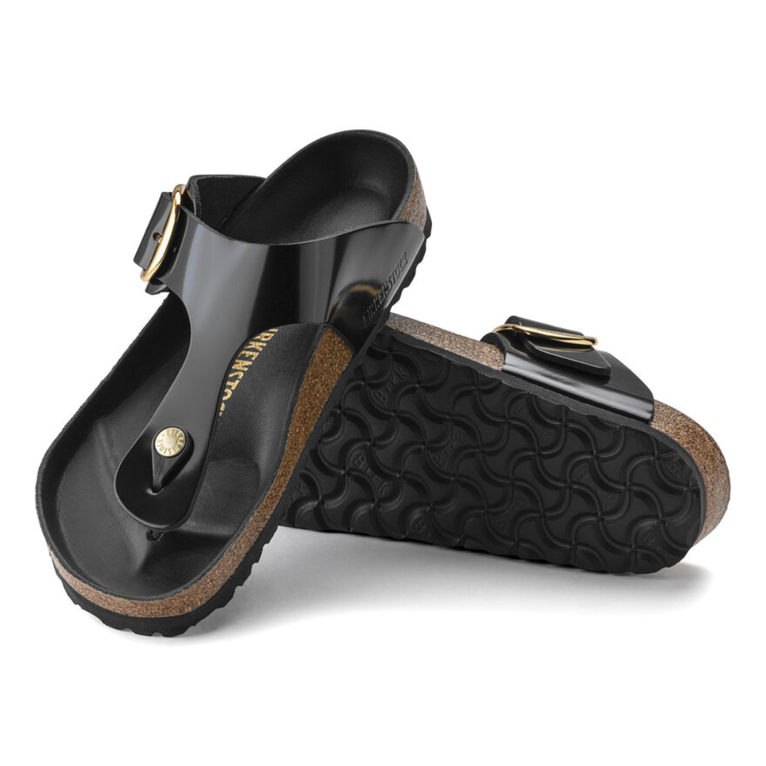 GIZEH BIG BUCKLE BUCKLE SANDAL HIGH SHINE BLACK