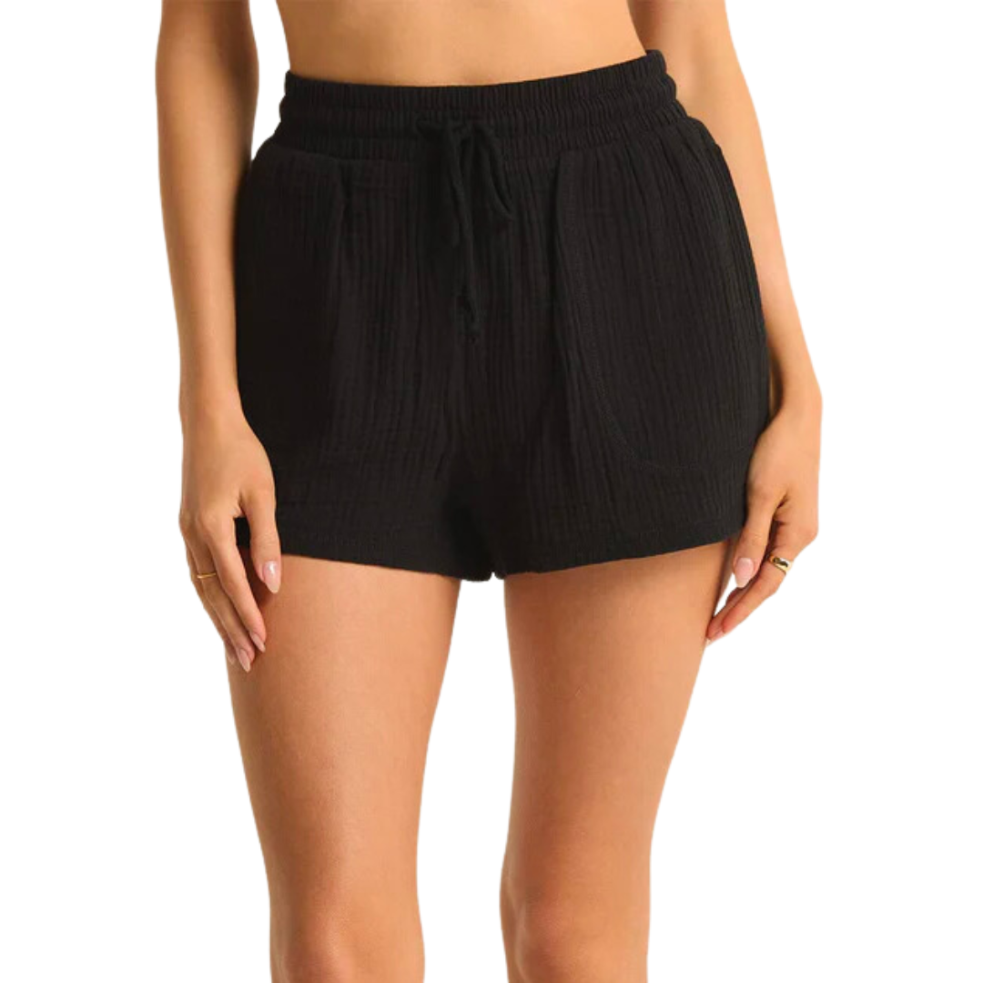 SUNNY GAUZE SHORTS BLACK