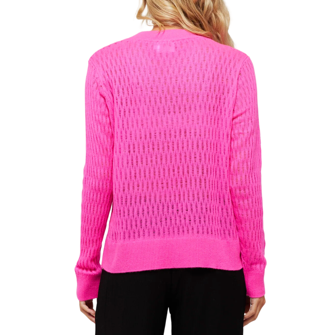 LEIGHTON LADDER V NECK BARBIE PINK