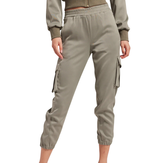 CHANDRA SATIN JOGGER SAGE