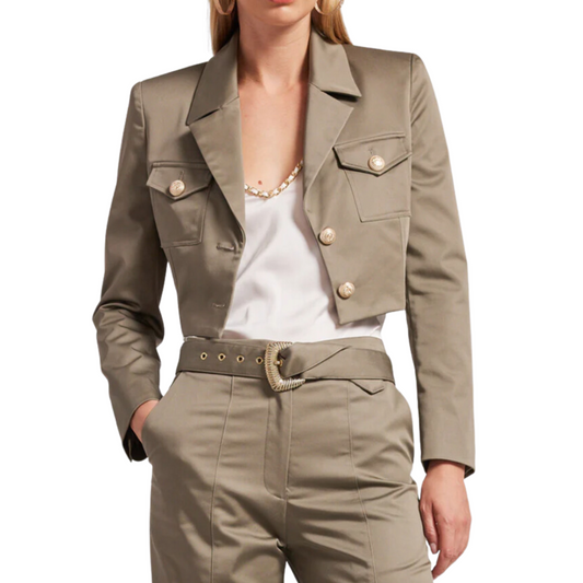 KARL GABRADINE BLAZER OLIVE