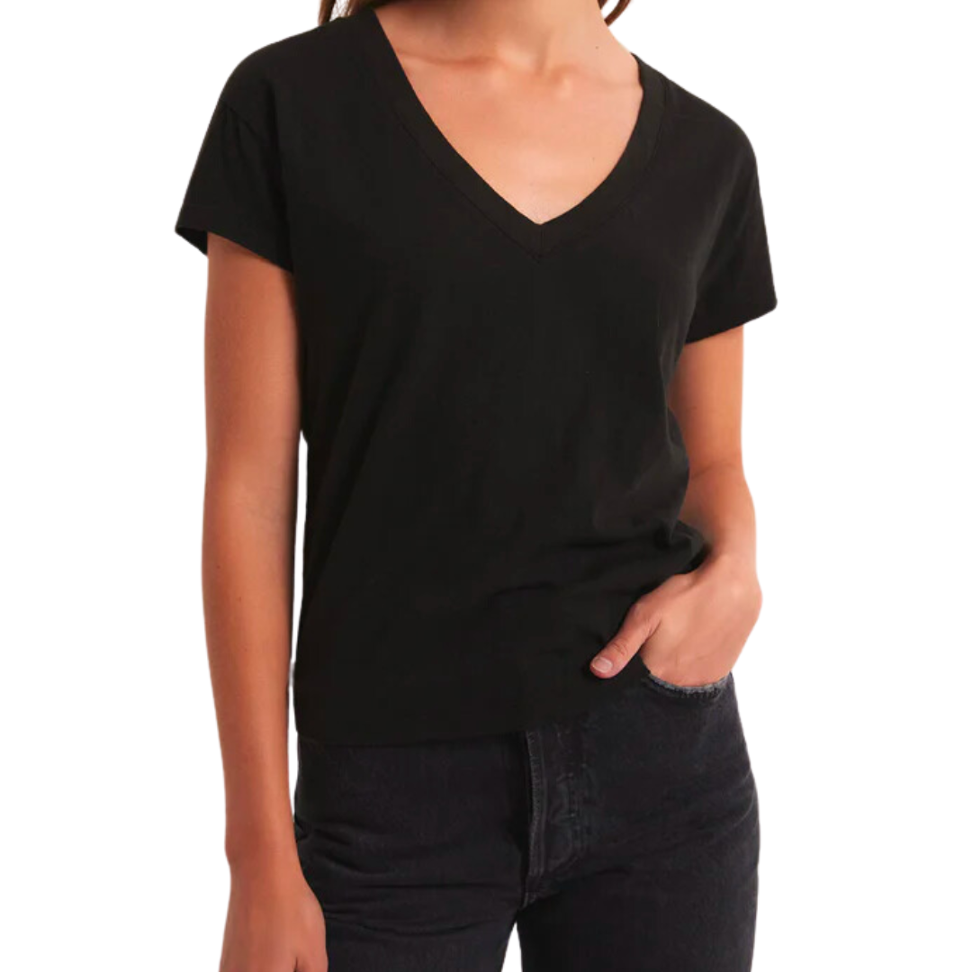 MODERN TRI BLEND V NECK TEE BLACK