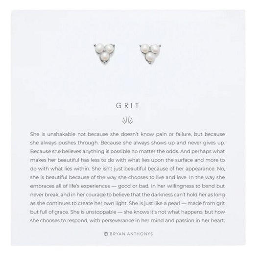 GRIT STUD EARRING SILVER