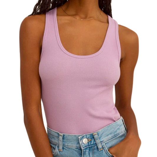 ESSY RIB TOP WASHED ORCHID