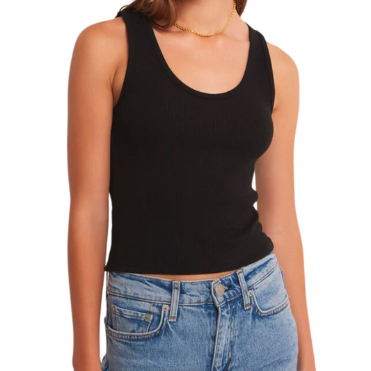 ESSY RIB TOP BLACK