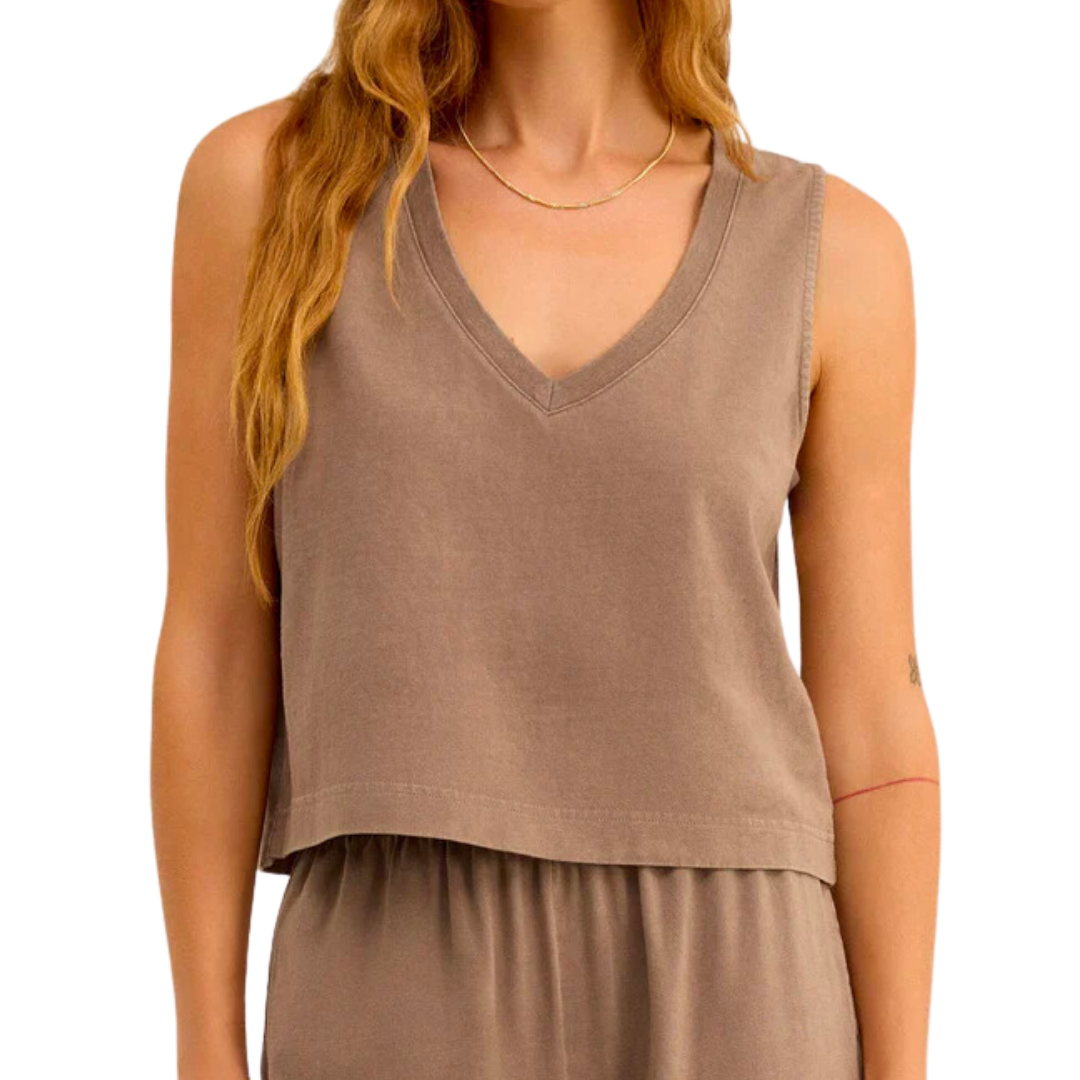 SLOANE VNECK TOP ICED COFFEE