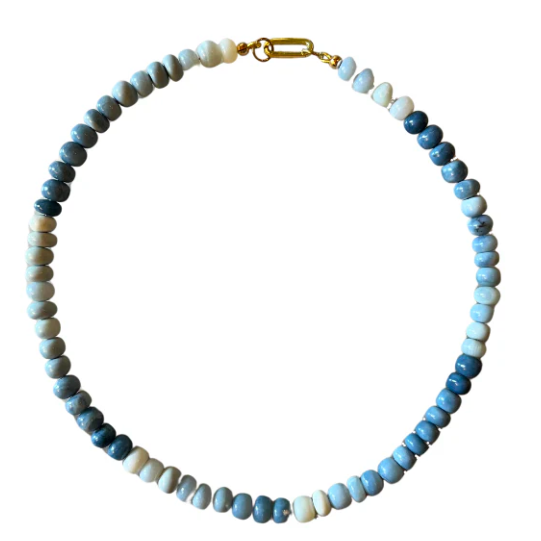 DENDRITE GEMSTONE NECKLACE BLUE