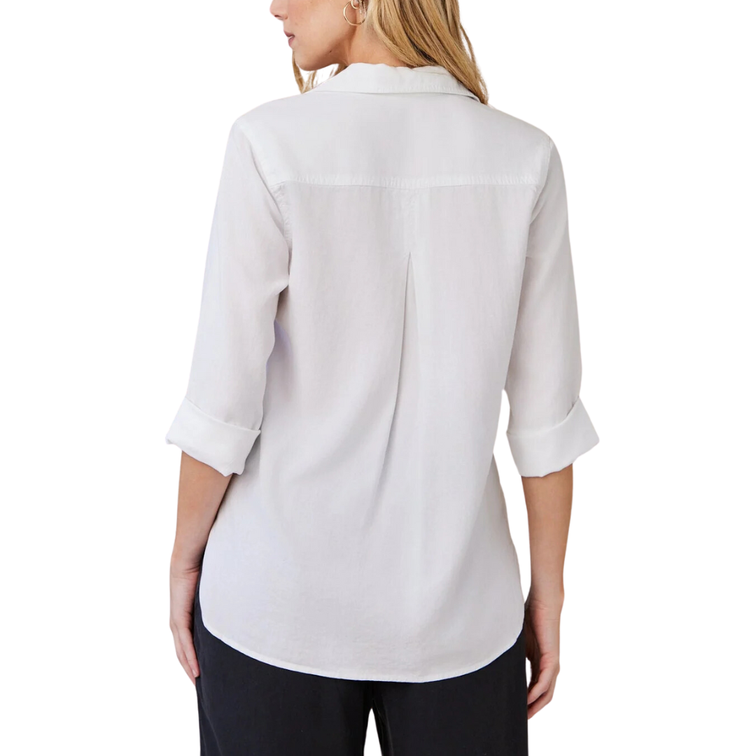 LONG SLEEVE SHIRT TAIL BUTTON DOWN WHITE