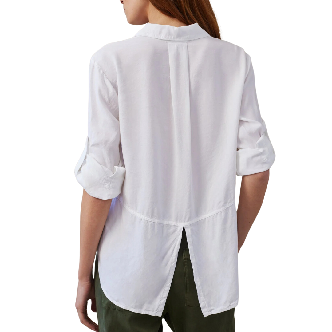 SPLIT BACK BUTTON DOWN WHITE