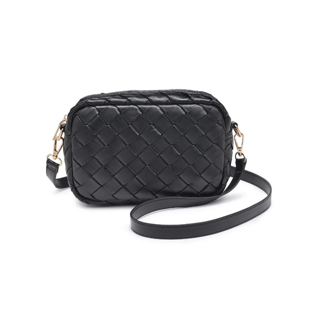 MADDIE WOVEN CROSSBODY BLACK