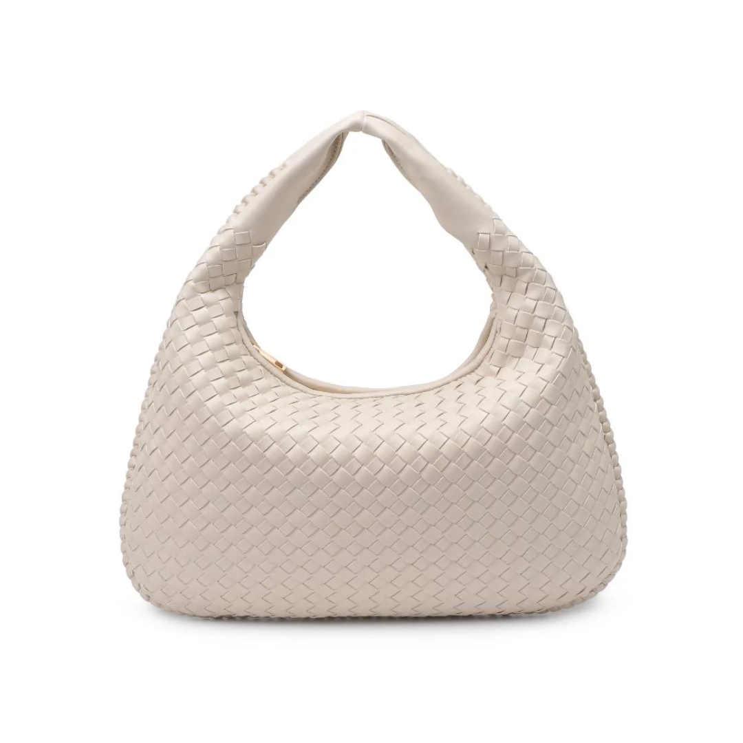 ADELA WOVEN HOBO OATMILK