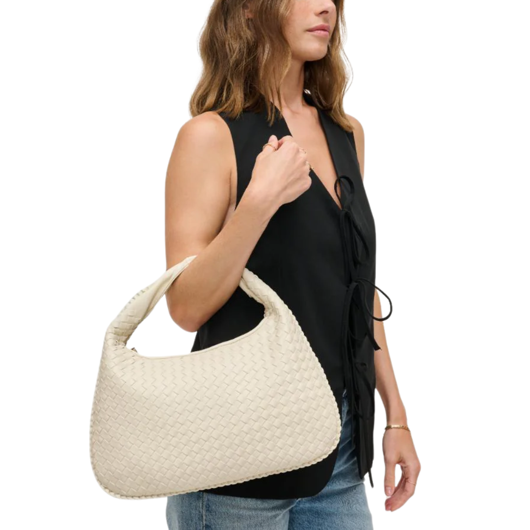 ADELA WOVEN HOBO OATMILK