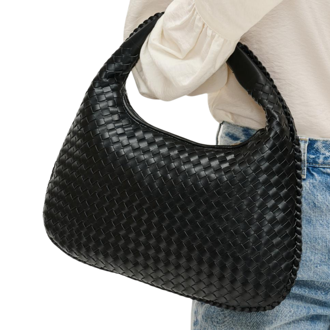 ADELA WOVEN HOBO BLACK