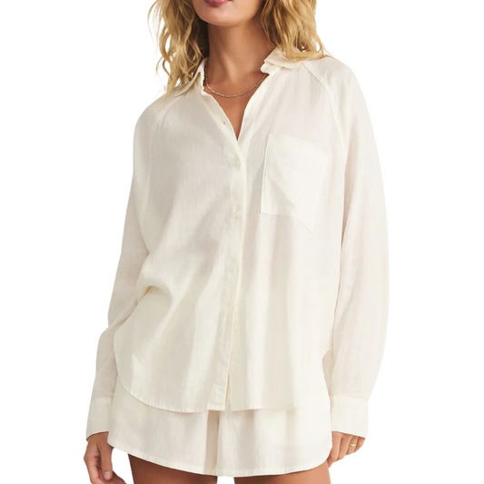 THE PERFECT LINEN TOP WHITE