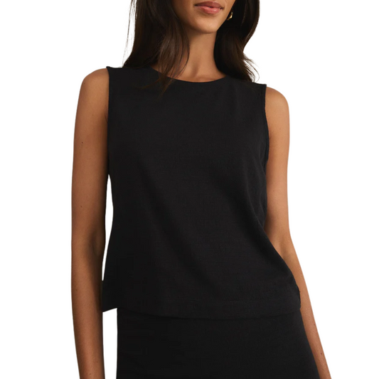 SLOANE TEXTURED TOP BLACK