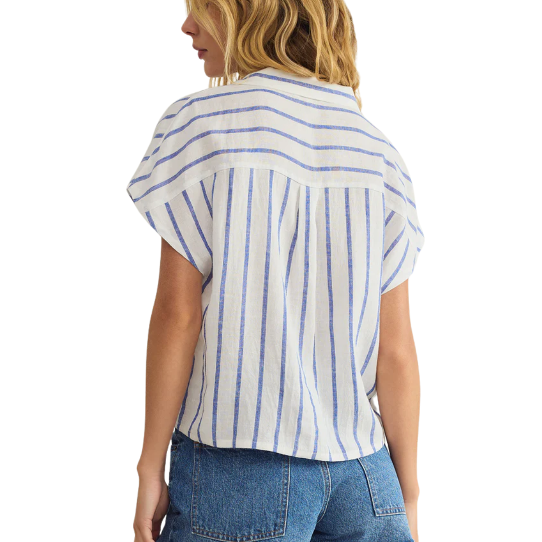 PARALLEL BUTTON DOWN TOP PALACE BLUE