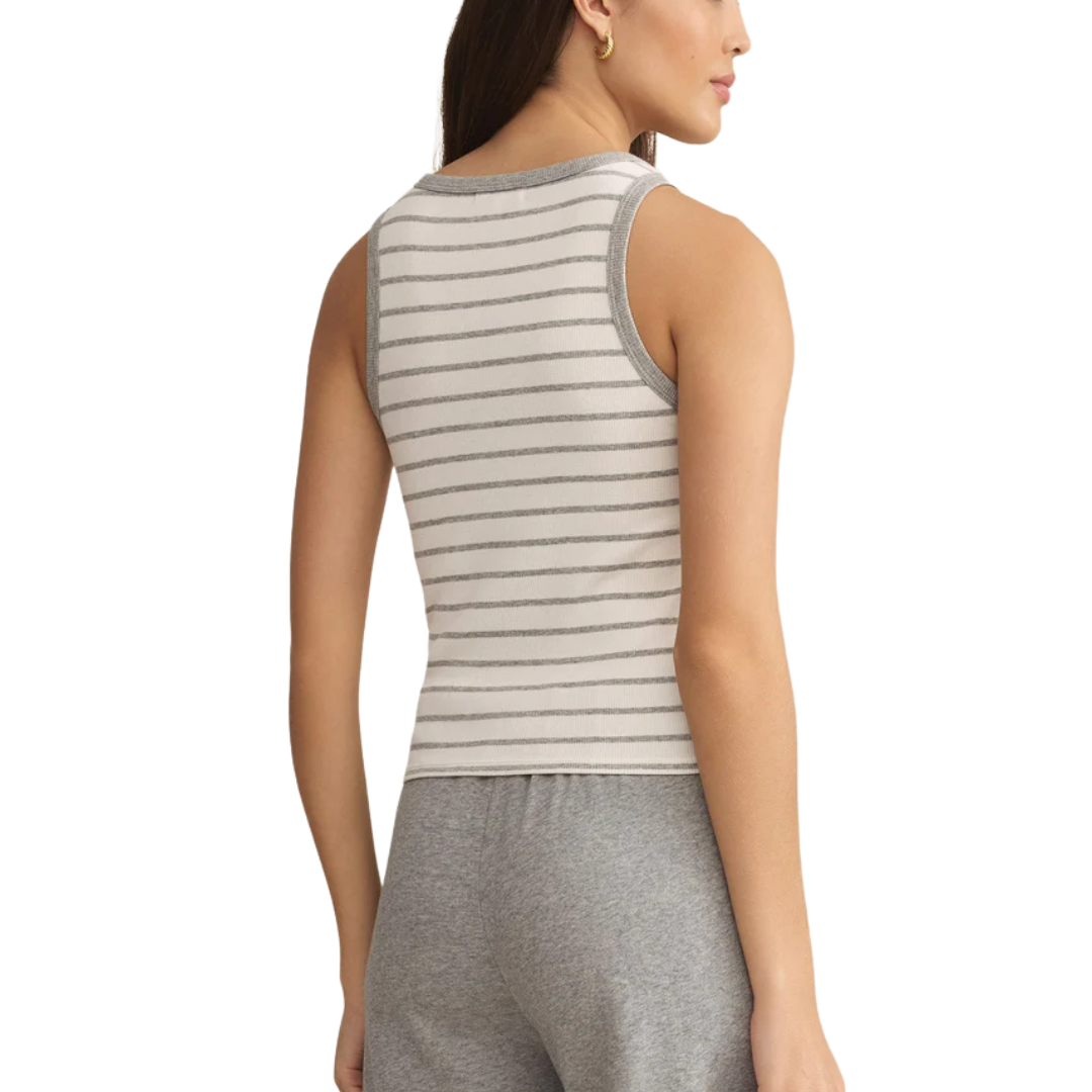 HADLEY STRIPED TANK GREY