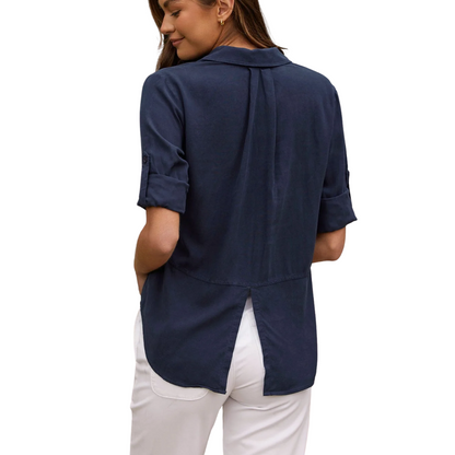 LONG SLEEVE SPLIT BACK BUTTON DOWN ENDLESS SEA