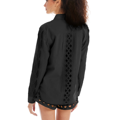 EYELET NINA SHIRT BLACK