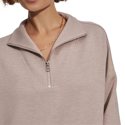 HAWLEY HALF ZIP SWEAT TAUPE