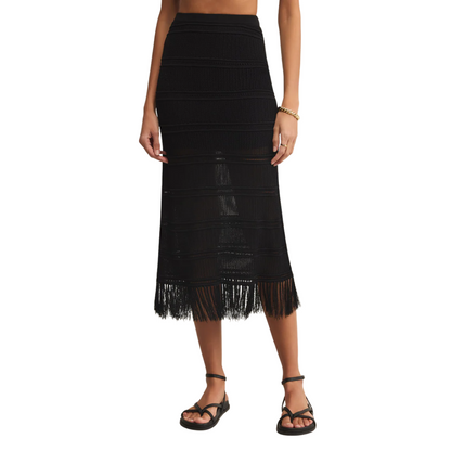 FLYNN CROCHET MIDI SKIRT