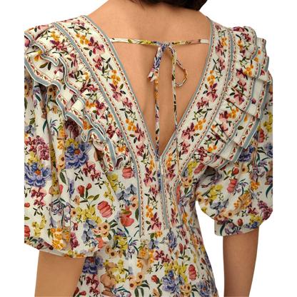 GREEK GARDEN MINI DRESS OFF WHITE