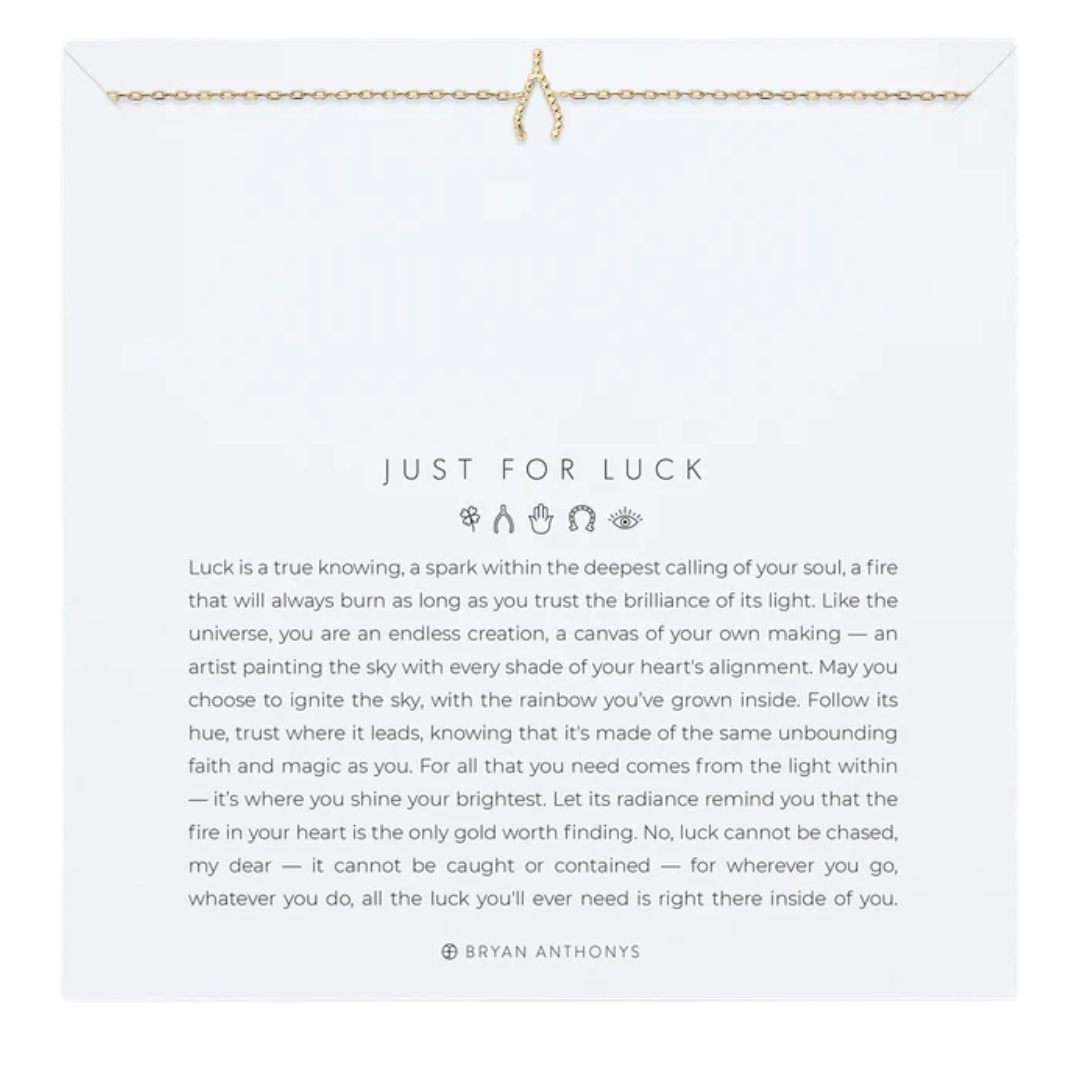 JUST LUCK WISHBONE NECKLACE GOLD