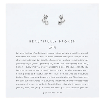 BEAUTIFULLY BROKEN STUD EARRING SILVER